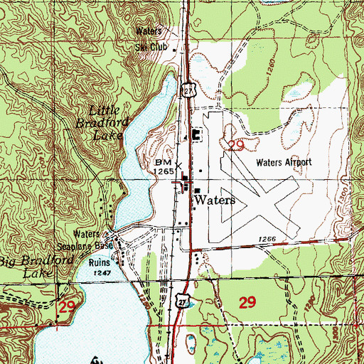 Topographic Map of Waters Post Office, MI