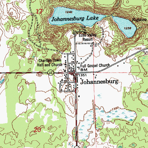 Topographic Map of Johannesburg Station (historical), MI