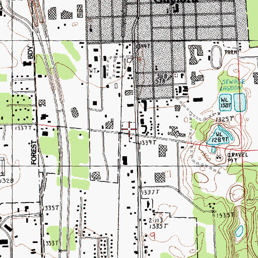 Topographic Map of Bagley Cemetery, MI
