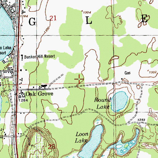 Topographic Map of Gaylord Rest Area, MI