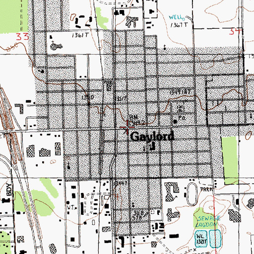 Topographic Map of Otsego County Historical Marker, MI