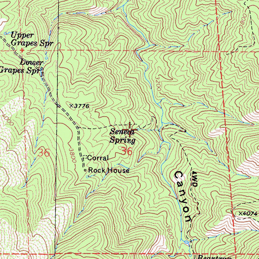 Topographic Map of Seneca Spring, CA