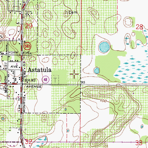Topographic Map of Astatula Elementary School, FL