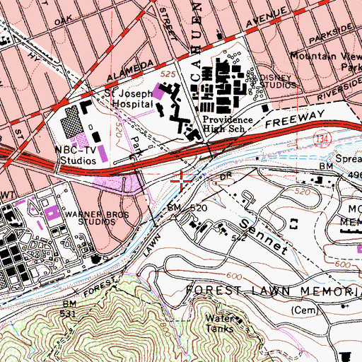 Topographic Map of Sennet Canyon, CA