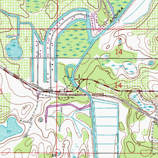 Topographic Map of Lake Jem Park & Boat Ramp, FL