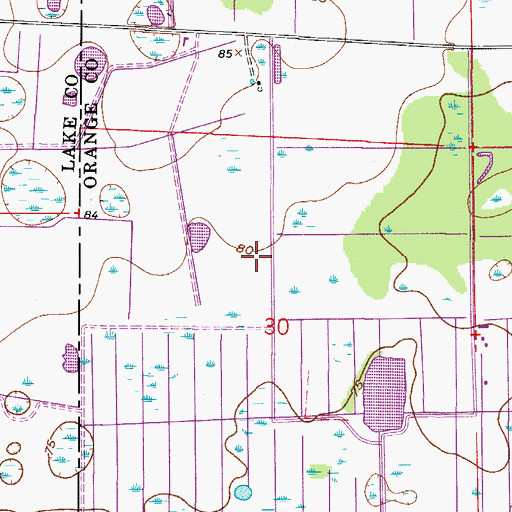 Topographic Map of Orlando North Airpark, FL