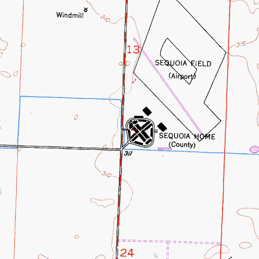 Topographic Map of Sequoia Home, CA