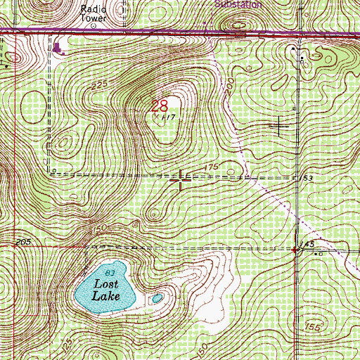 Topographic Map of East Ridge High School, FL