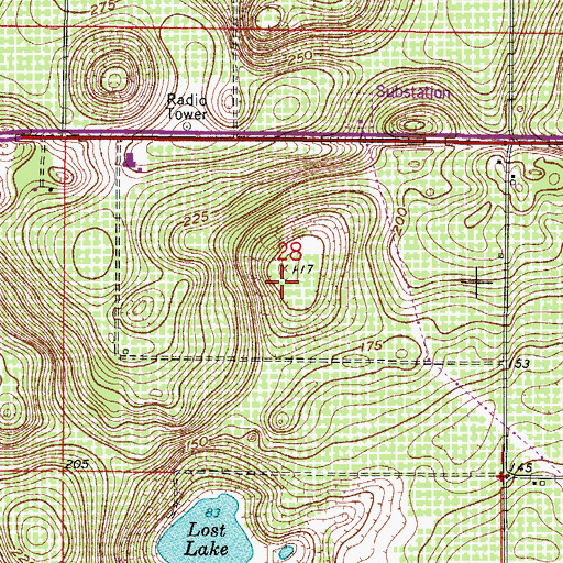 Topographic Map of East Ridge High School Football Stadium, FL
