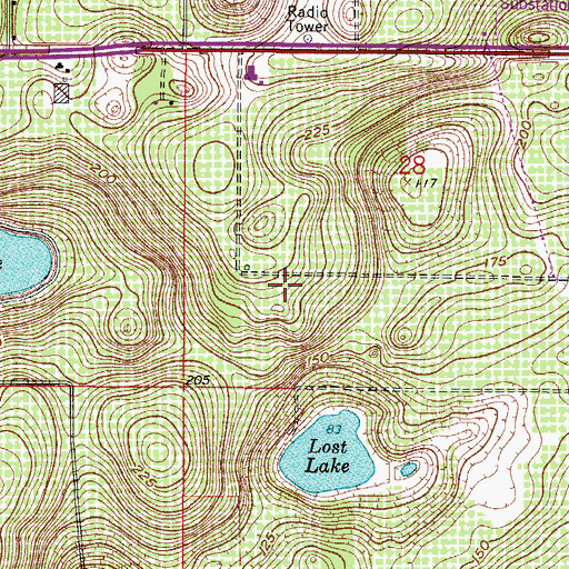 Topographic Map of East Ridge Middle School, FL