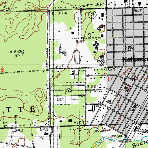 Topographic Map of Calvary Baptist Church, MI
