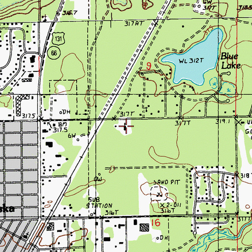 Topographic Map of Jehovah's Witnesses, MI