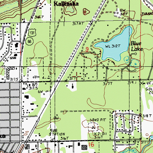 Topographic Map of Saint Mary's of the Woods Church, MI