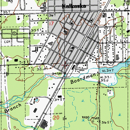 Topographic Map of New Life Assembly of God Church, MI