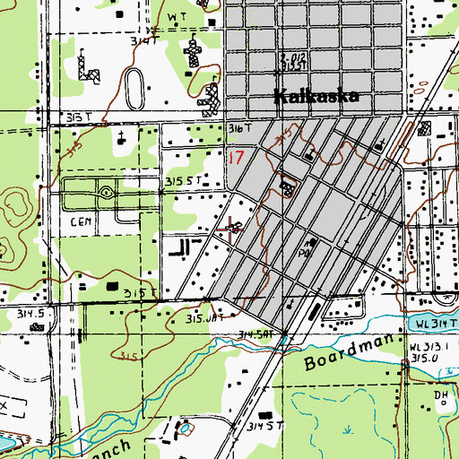 Topographic Map of Kalkaska Family Practice, MI