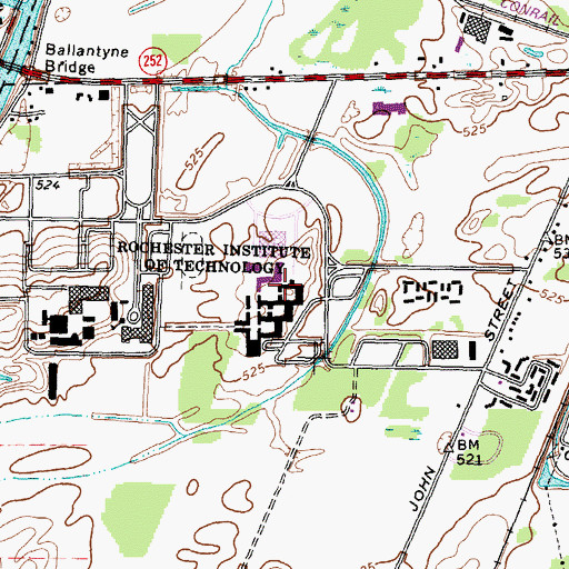 Topographic Map of Carlton Gibson Hall, NY