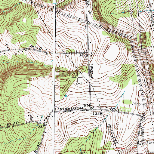 Topographic Map of East Oak School (historical), NY