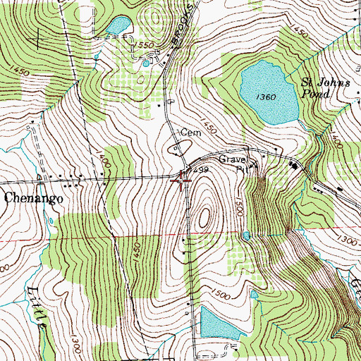 Topographic Map of Dimmock School (historical), NY