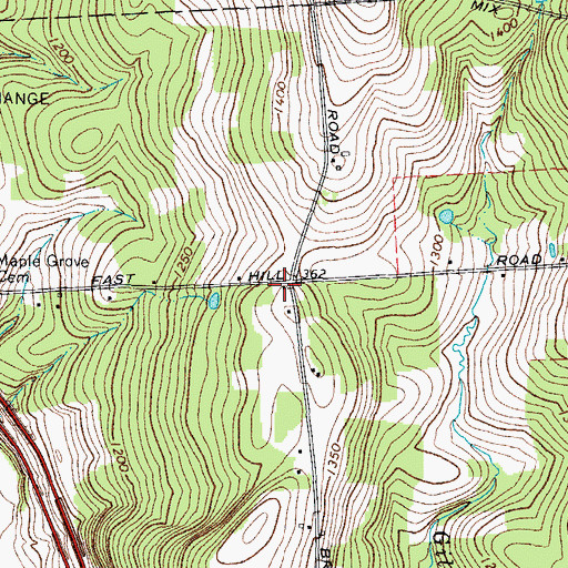 Topographic Map of Black School (historical), NY