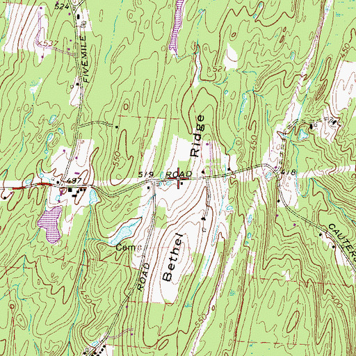 Topographic Map of Bethel School (historical), NY