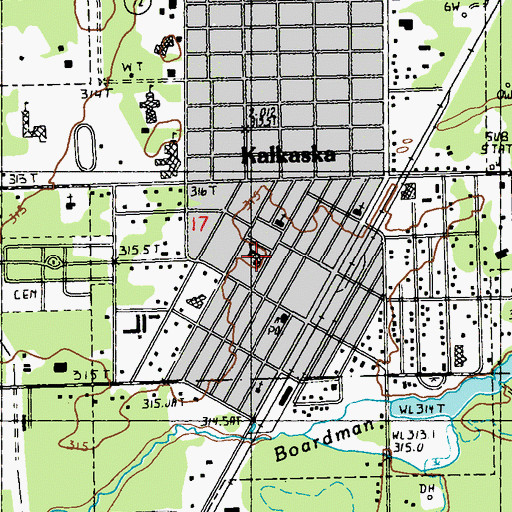 Topographic Map of Cherry Elementary School, MI