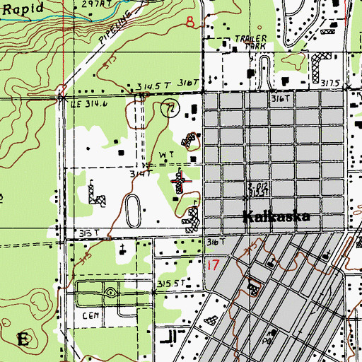 Topographic Map of Birch Street Elementary School, MI