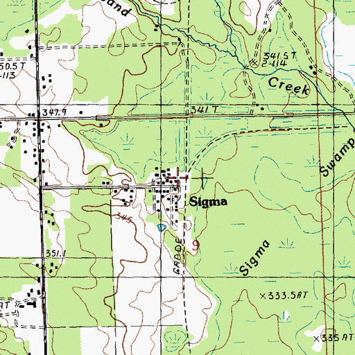 Topographic Map of Sigma Station (historical), MI