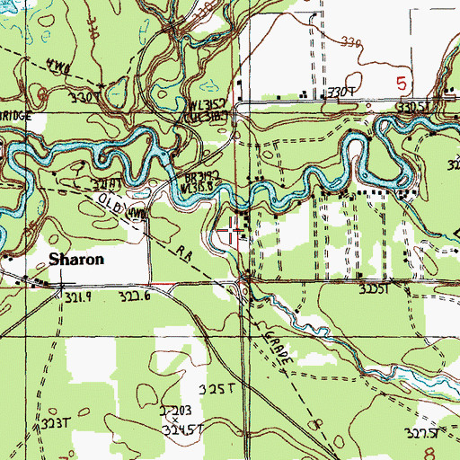 Topographic Map of Sharon Station (historical), MI