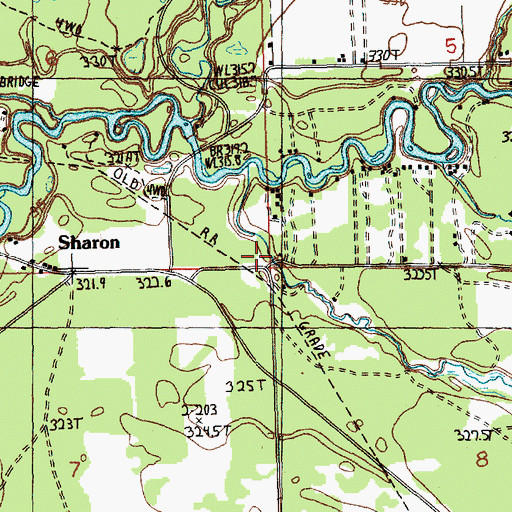 Topographic Map of Sharon Post Office (historical), MI