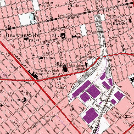 Topographic Map of Public School K140, NY