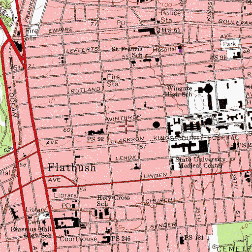 Topographic Map of Public School K141, NY