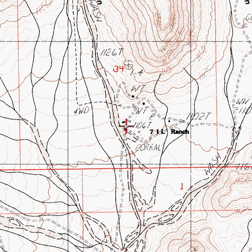 Topographic Map of Seven IL Ranch, CA