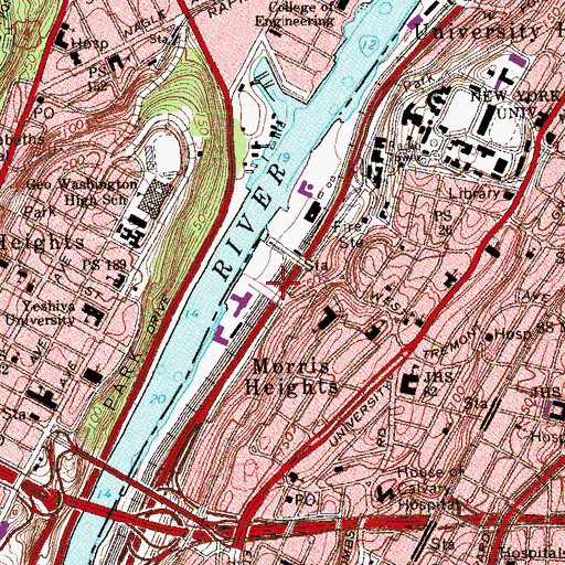 Topographic Map of Public School X230 Doctor Roland N Patterson, NY