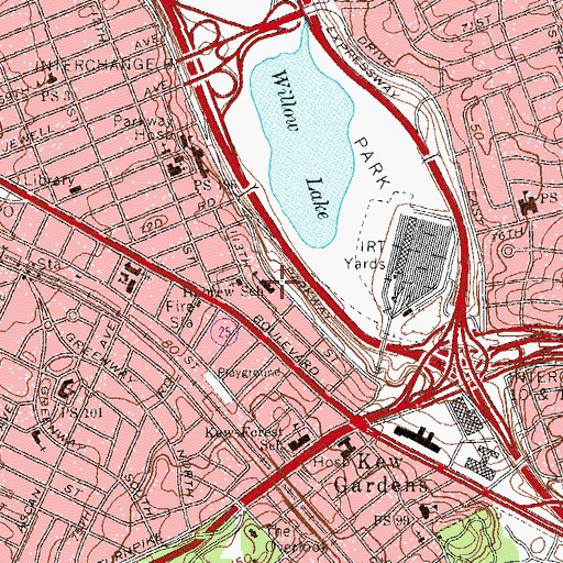 Topographic Map of Yeshiva Binat Chaim For Boys, NY