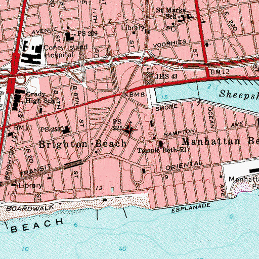 Topographic Map of Public School K771, NY