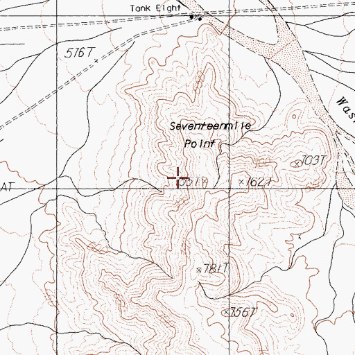 Topographic Map of Seventeenmile Point, CA