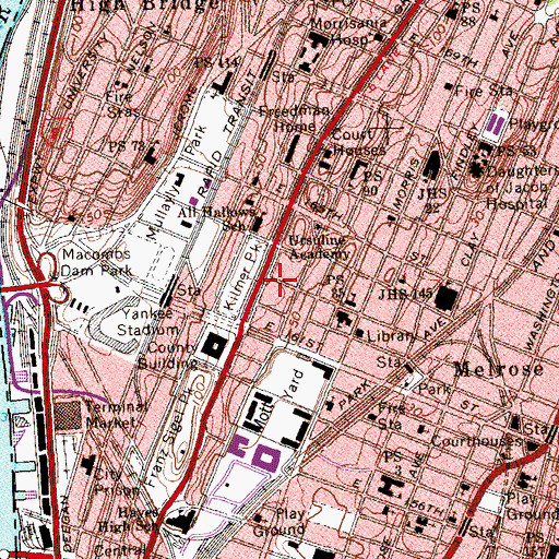 Topographic Map of Grand Concourse Health Center, NY