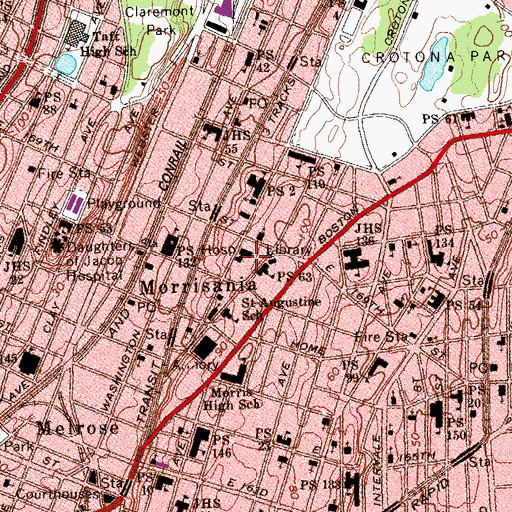 Topographic Map of Doctor Martin Luther King Junior Health Center, NY