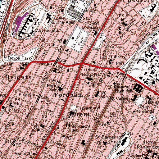 Topographic Map of Poe Medical And Dental Center, NY