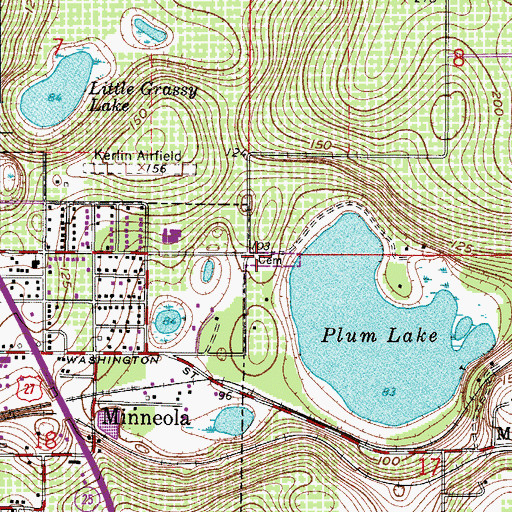 Topographic Map of Minneola Cemetery, FL