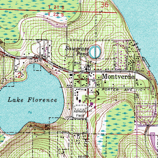 Topographic Map of First Baptist Church, FL