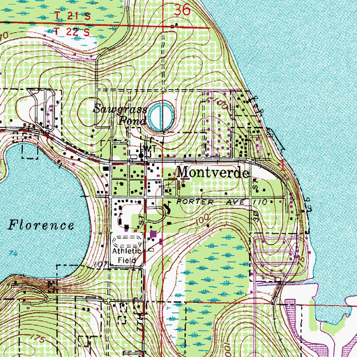 Topographic Map of Montverde Cemetery, FL