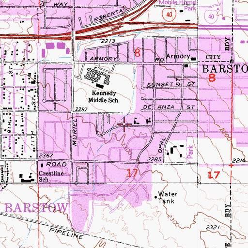 Topographic Map of Seventh Day Adventist School, CA