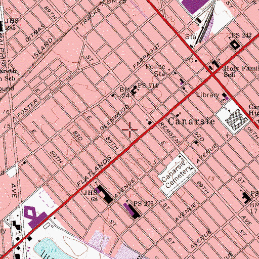 Topographic Map of Church of the Living God, NY