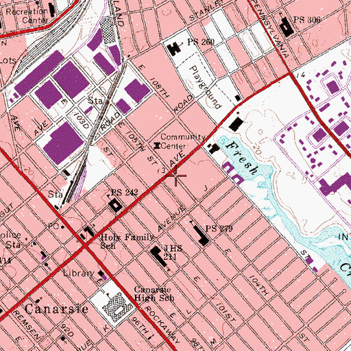 Topographic Map of Faith Redeeming Church of God, NY