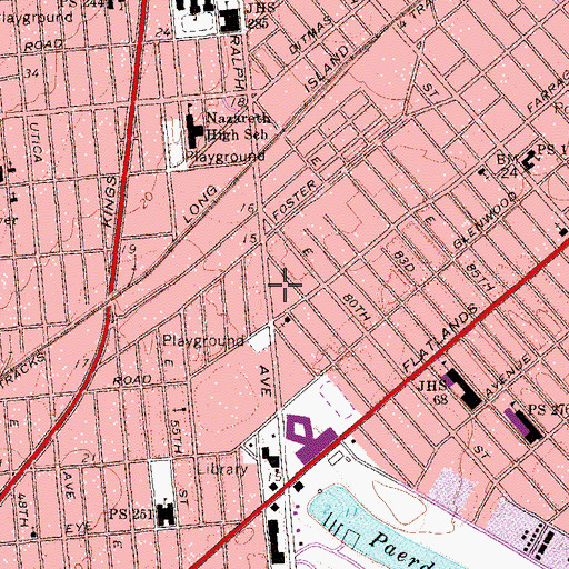 Topographic Map of Harvestime Tabernacle, NY