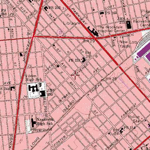 Topographic Map of Hebron Evangelical Church, NY