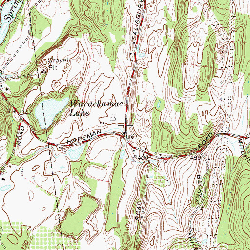 Topographic Map of Cokertown School (historical), NY