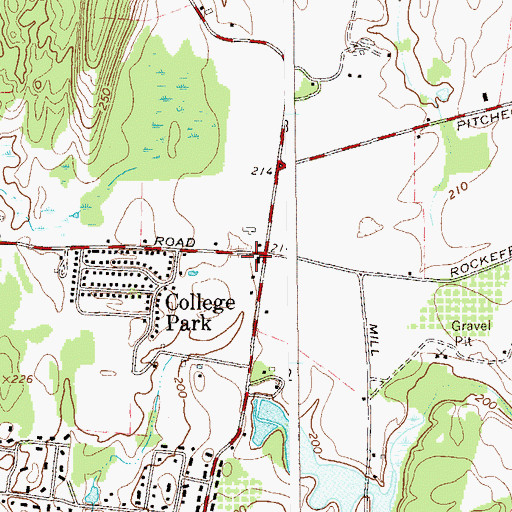 Topographic Map of Elmendorf School (historical), NY