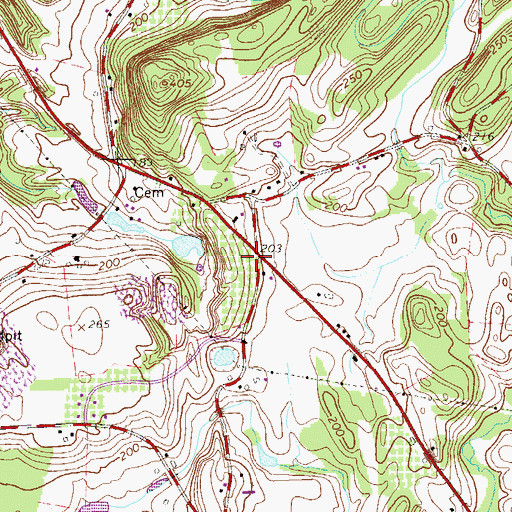 Topographic Map of Cherry Hill, NY